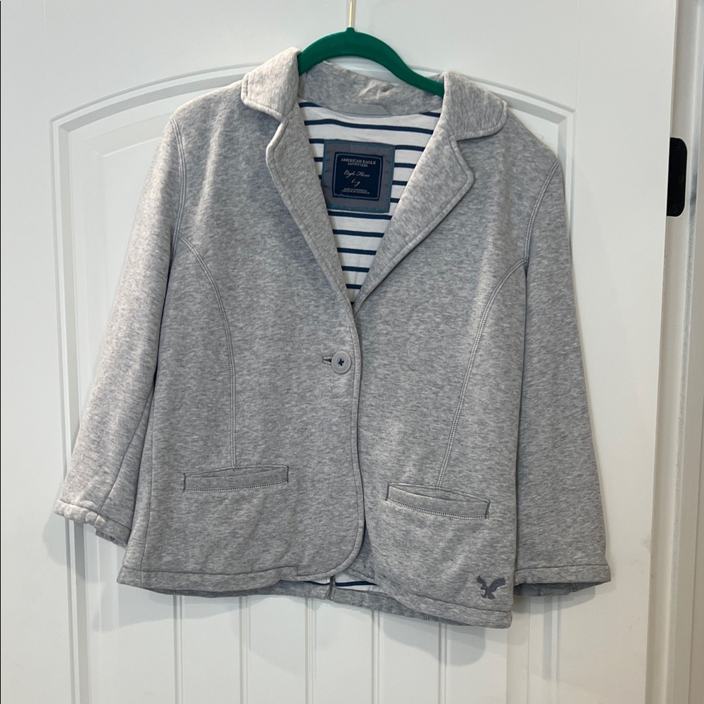 American Eagle Outfitters Light Gray Women's Blazer